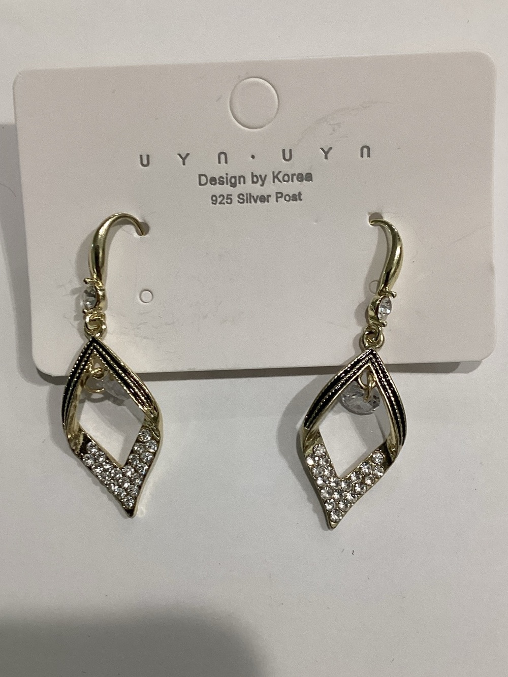 Gold-Tone Crystal Open Marquise Drop Earrings